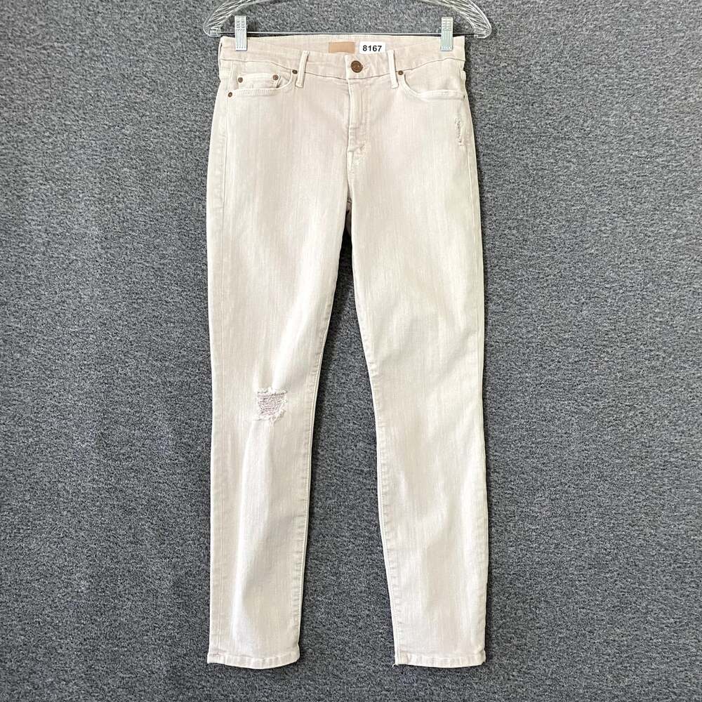 MOTHER Denim Women's Size 27 Pink The Looker Crop Skinny Stretch Jeans